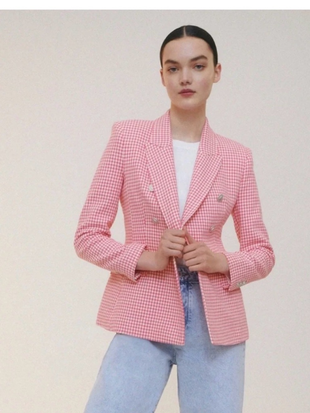 Zara Houndstooth Tailored Blazer